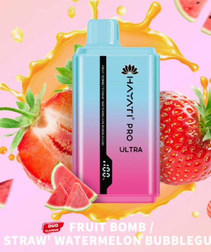 Hayati Pro Ultra Fruit Bomb/Straw watermelon Bubblegum 15000pfs 2%