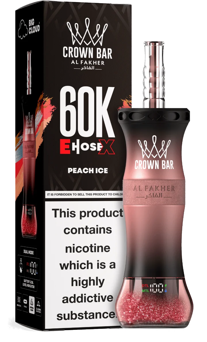 Al-Fakher-Crown-Bar-E-Hose-X-60000-Puffs-Peach-Ice